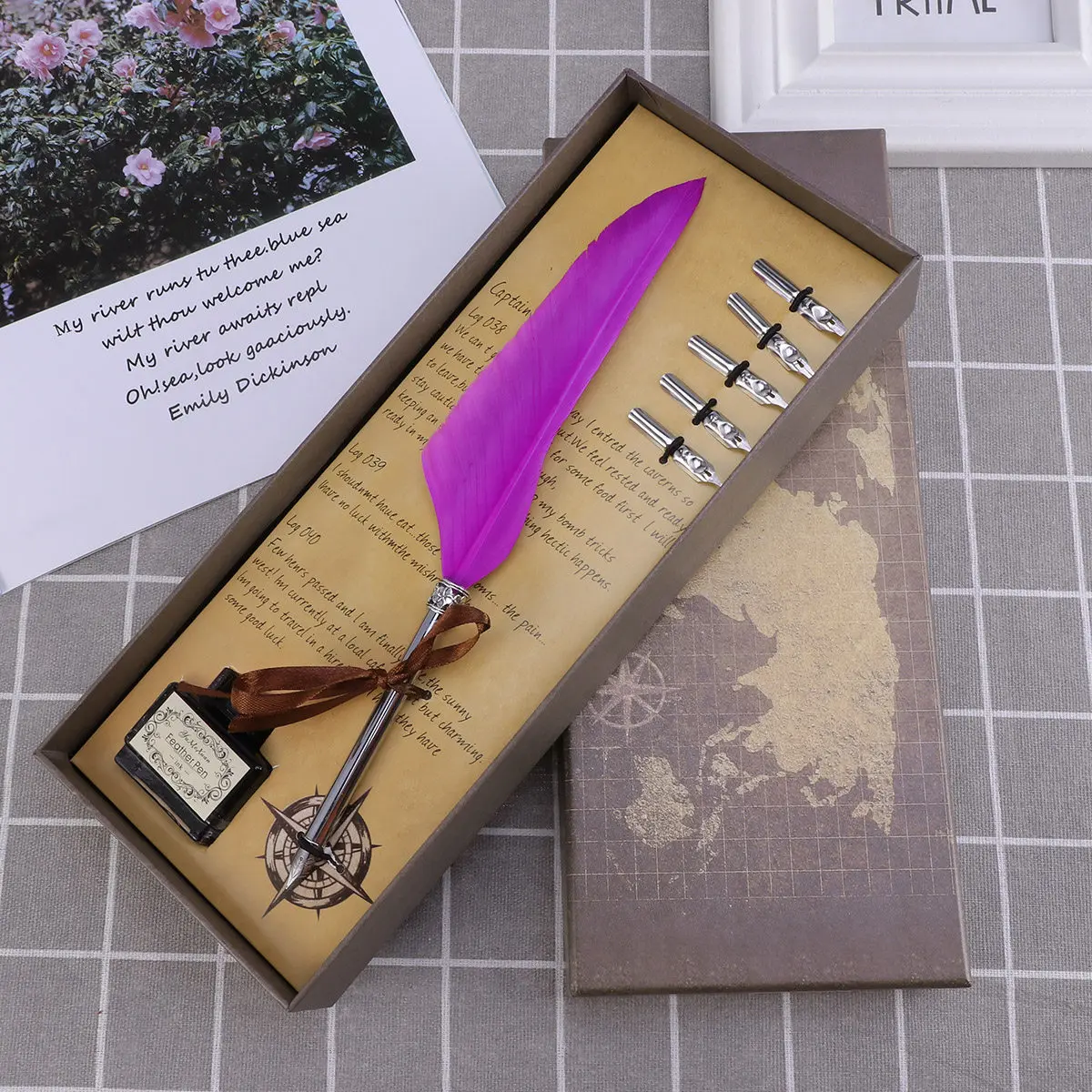 

Набор из 1 ручки в подарочной коробке: Премиальная винтажная ручка с элегантным дизайном из натуральных материалов для свадьбы, дома и офиса