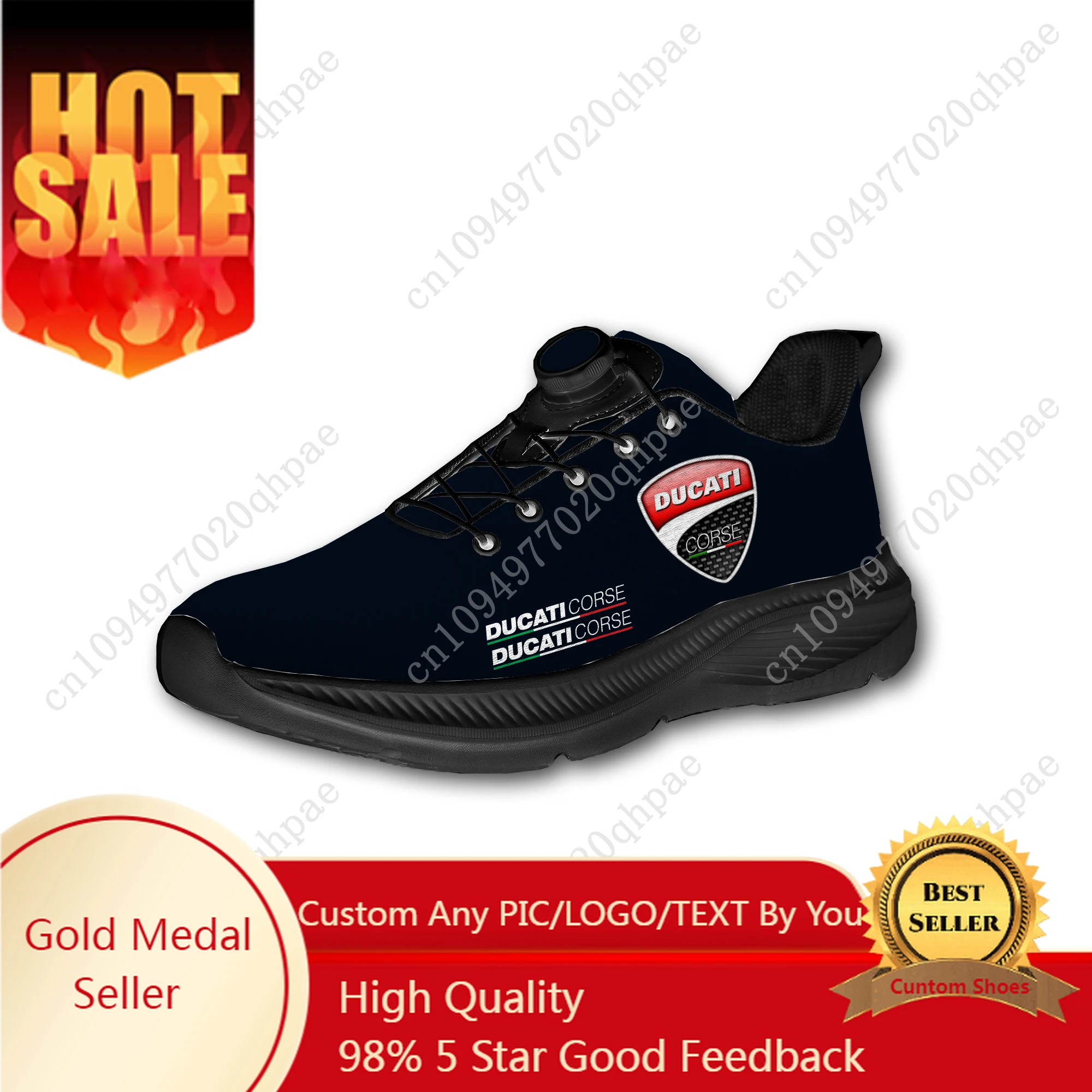 

D-Ducatis Running Shoes Man Woman Rotating Button Without Laces Sneakers Outdoor Sports Breathable Light Custom Shoe