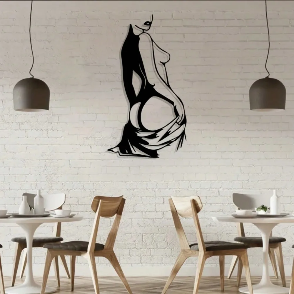 Metal Body Line Wall Art Vintage Aesthetic Decor for Living Room