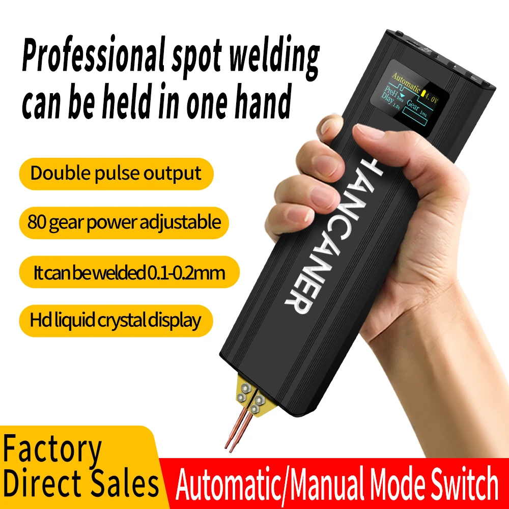 

Digital Spot Welder Kit 80 Gears - Adjustable for DIY Cylindrical Batteries 0.1-0.2mm Nickel Sheet NiMH/NiCd Repair