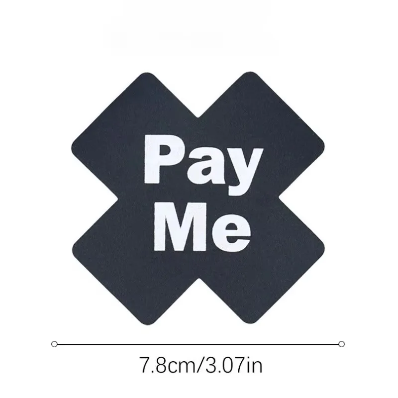 10 زوج/وحدة المرأة مثير أسود أبيض رسالة الصليب الحلمة غطاء المتاح ملصقات الثدي بالجملة فطائر اللحم الصدرية غير مرئية #4