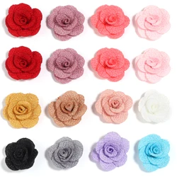 10Pcs 3cm Rose Flower Handmade Small Flowers Three-dimensional DIY Clothes Hat Headwear Hair Clips Accessories