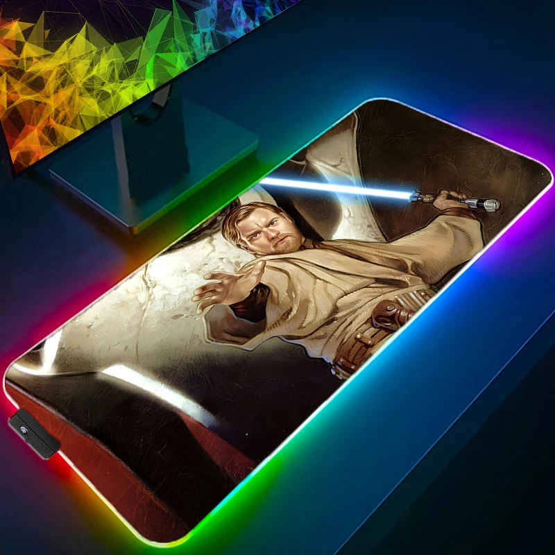 RGB LED ماوس الوسادة المطاطية الألعاب S-star W-wars اكسسوارات ألعاب خزانة السجاد مكتب الكمبيوتر حصيرة مكتبية منصات لوحة المفاتيح