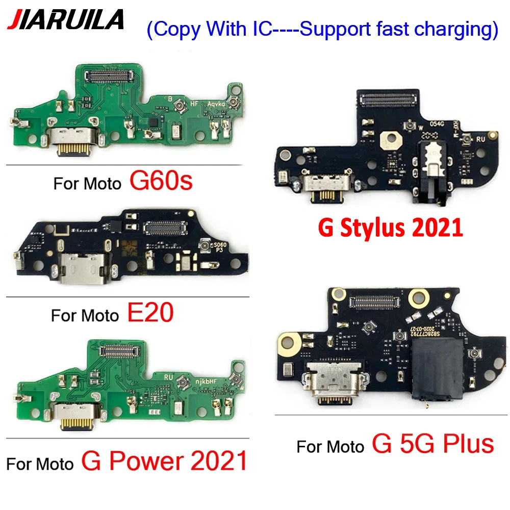 USB Charging Port Dock Socket Connector Charger Board Flex For Moto G5 G31 E20 E30 E40 G41 G60 G60S G50 5G G Stylus 2021 Power