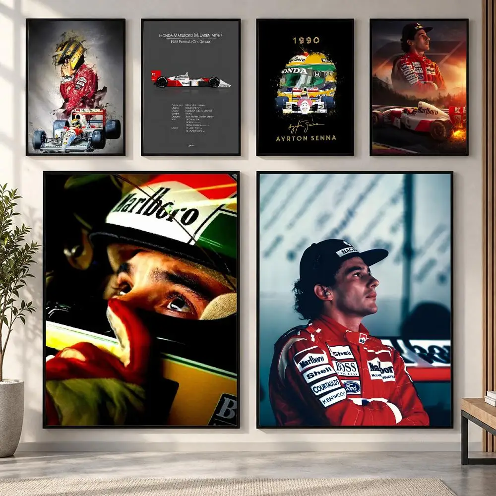 A-Ayrton Senna Poster HD art sticky wall waterproof home living room bedroom bar aesthetic decoration