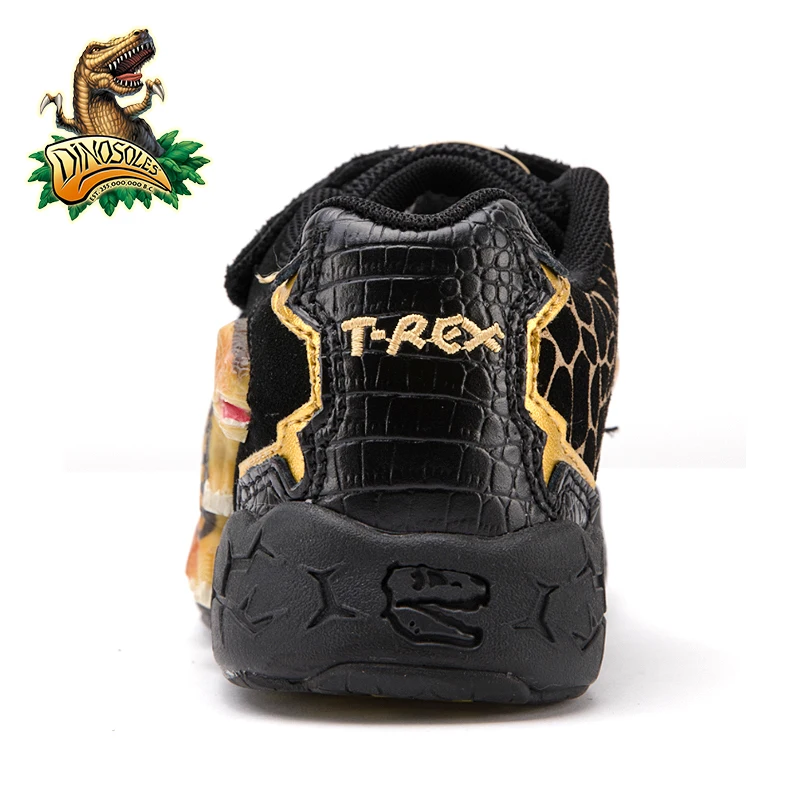 Dino Dragon Shoes Boys sports shoes autumn and winter style leather flash casual children sports shoes trend