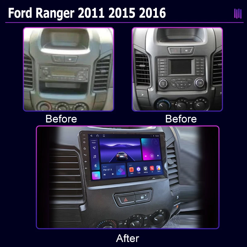 roadivox Android Car Radio for Ford Ranger 2011 2015 2016 GPS Navigation Video Stereo Screen Multimedia Player Recorder Carplay