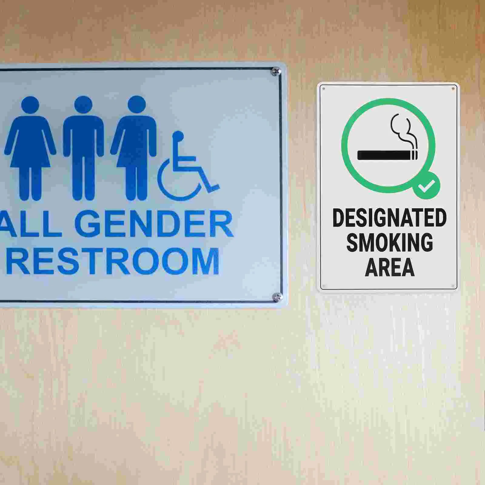 Smoking Area Sign Wall Plate Hanging Vintage for Home Signboard Iron Indoor Signs