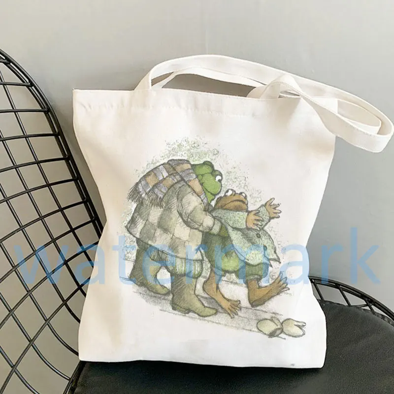 Anime Tote Bag Shopping Bags Side Bag for Ladies Gift Frog Canvas Tote Bag Toad Canvas Tote Bag  Froggy Gallore Canvas Tote Bag