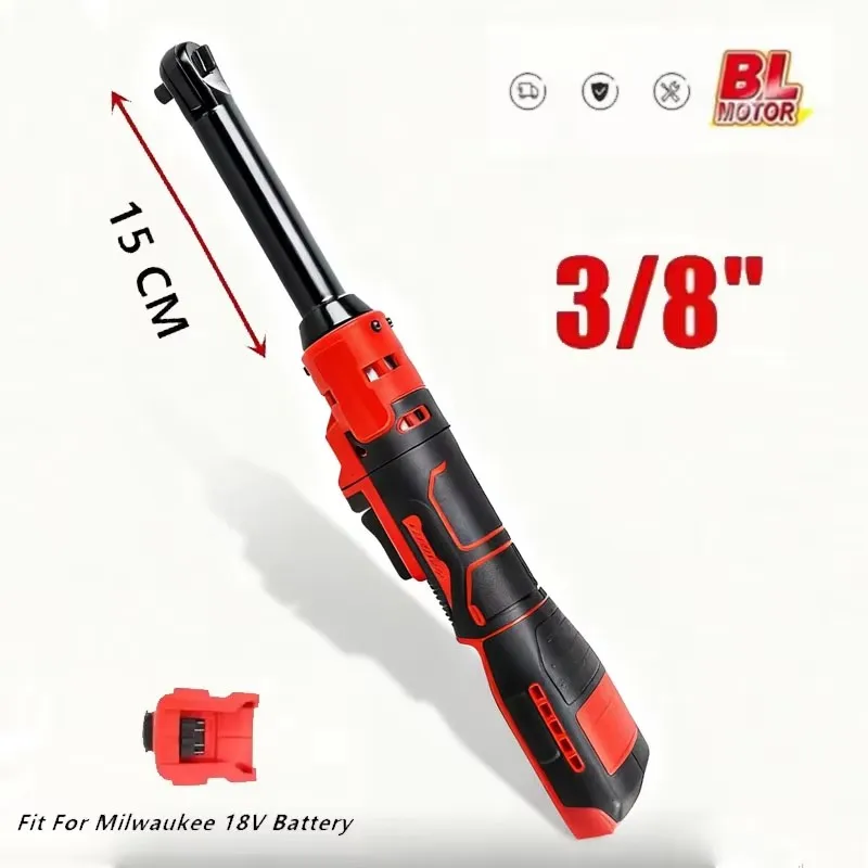 

For Milwaukee 18V Battery Electric Ratchet Wrench 3/8" Extended Head Removal Screw Nut 220N.m Cordless Driver Power Tools