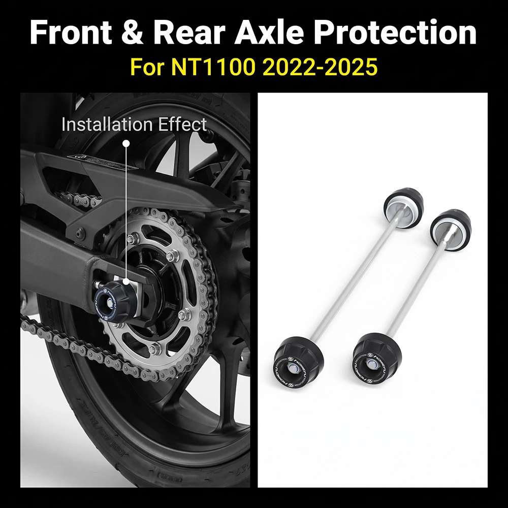 For Honda NT1100 2022-2025 Front Rear wheel Spindle Crash Protection