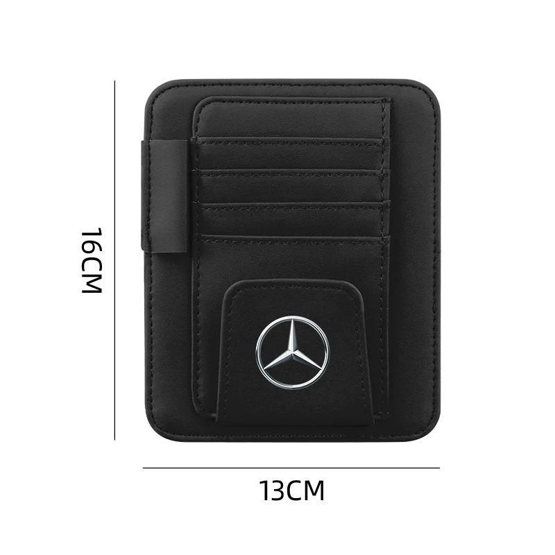 Car Sun Visor Glasses Clip Bill Bank Card Storage Bag For Mercedes benz A B R G Class GLK GLA w204 W251 W463 W176