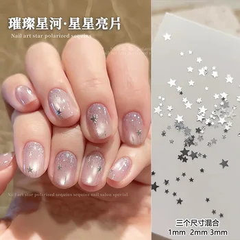 Mixed Star Nail Glitter Accessories Size Mixed Silver Pentagram Mini Color Ultra-thin…
