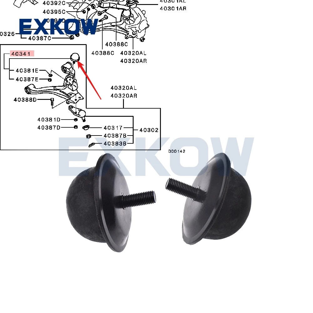 

2PC Front Suspension Lower Arm Bump Stopper Kit for Mitsubishi Pajero Montero 2000-2006 V63 V66 V67 V68 V73 V76 V77 V78 MR535727