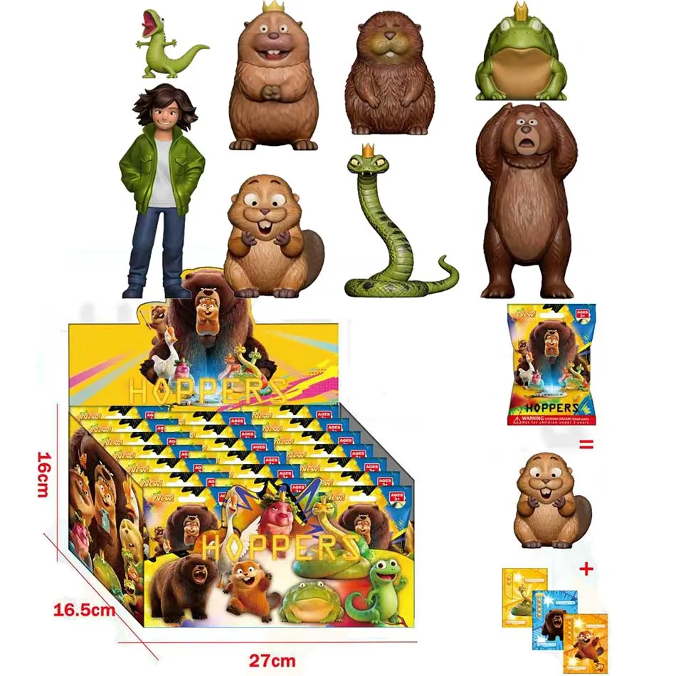 

24Pcs Cartoon King Snake King Frog Beaver Bear Boy PVC Action Figures Set Cute Animal Collectible Figurines Toys Hot Sale for Ki
