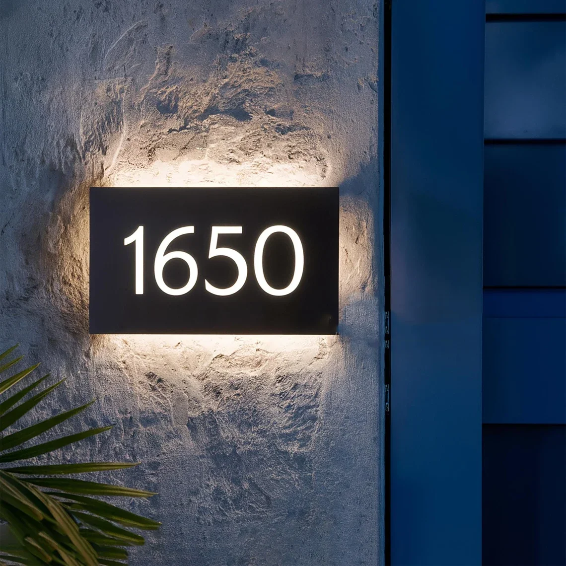 

Modern Illuminated Backlit House Sign ,Custom LED Address Plate Lighted Address, Sign with Metal Finish Backlit House Numbers Si