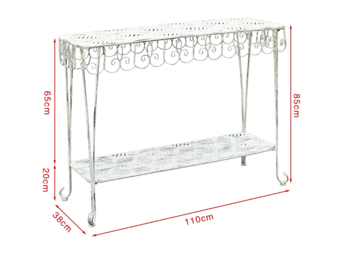 Make old wrought iron rectangular table outdoor balcony courtyard double shelf garden terrace groceries decorative flower stand