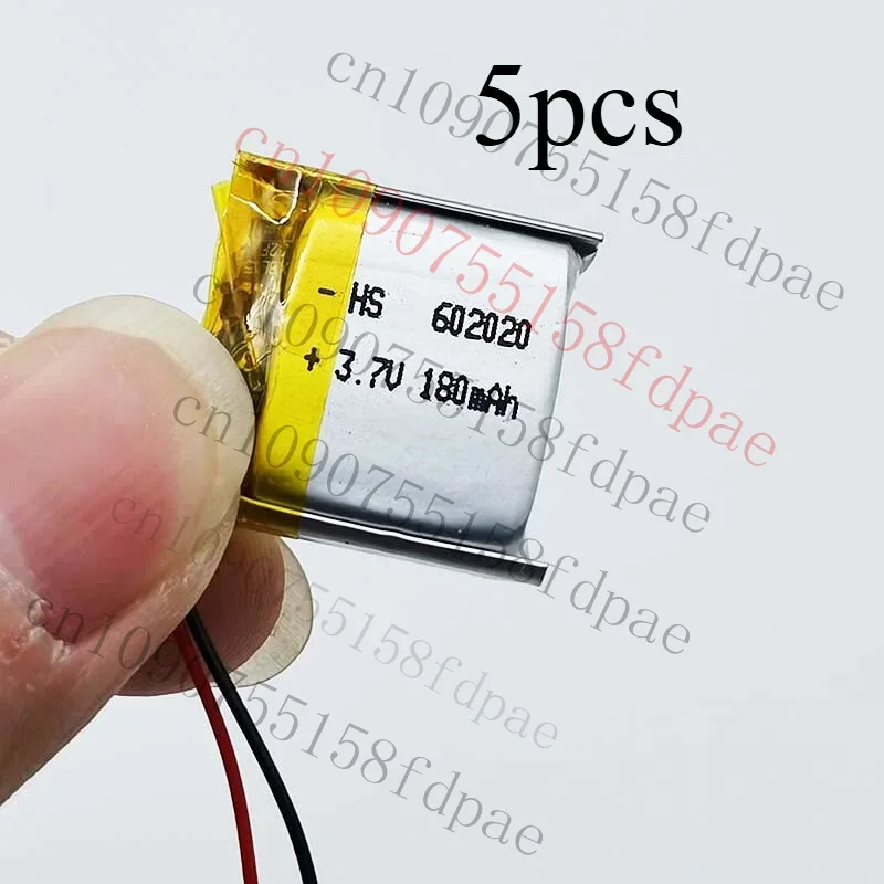 

Premium 5 PCS 180mAh Lipo Polymer Battery 3.7V Cells For MP3 Bluetooth Headphone 602020