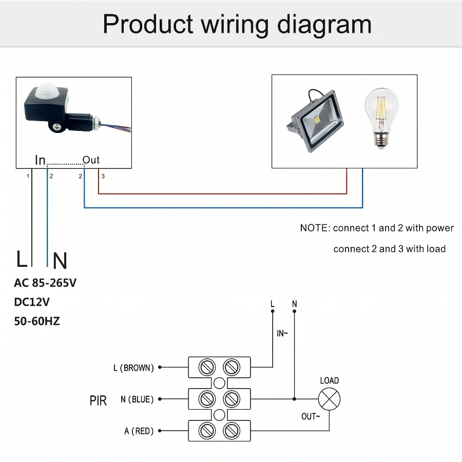 AC110V 220V PIR Human Body Motion Sensor Switch 160° Detection Infrared Automatic on Off Light Sensor for LED Lamp Wall Light