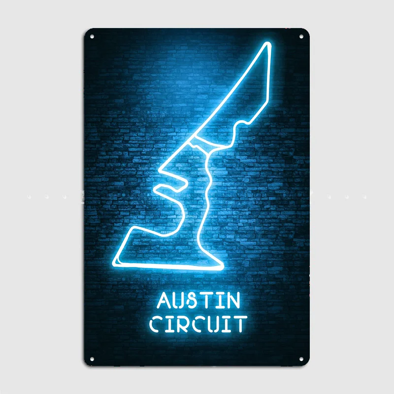 austin circuit Poster Metal Sign Custom Bar Room Decoration Bedroom Indoor Decor Home Wall Decor Posters