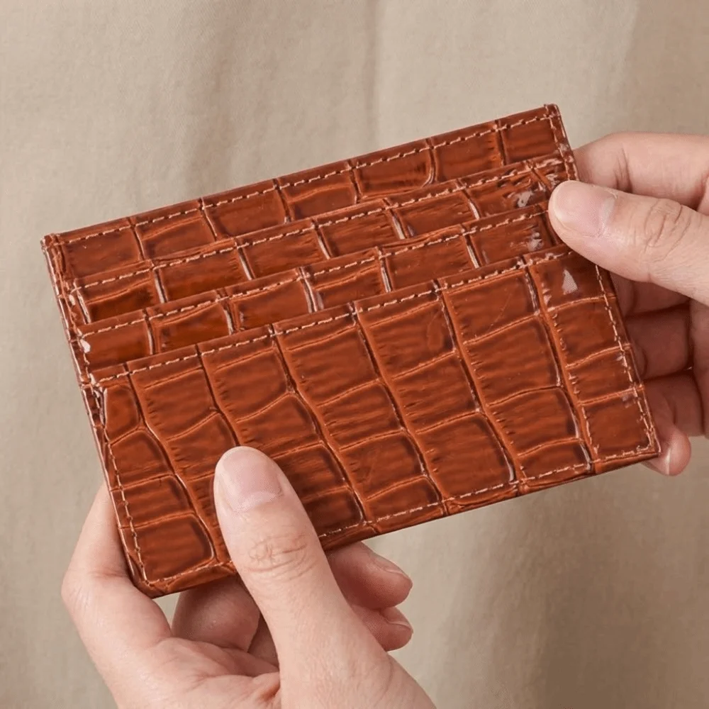 Fashion Solid Color Mini Card Holder Pu Leather Ultra-thin Bank Card Case Wallet Korean Style Credit Card Holder Business