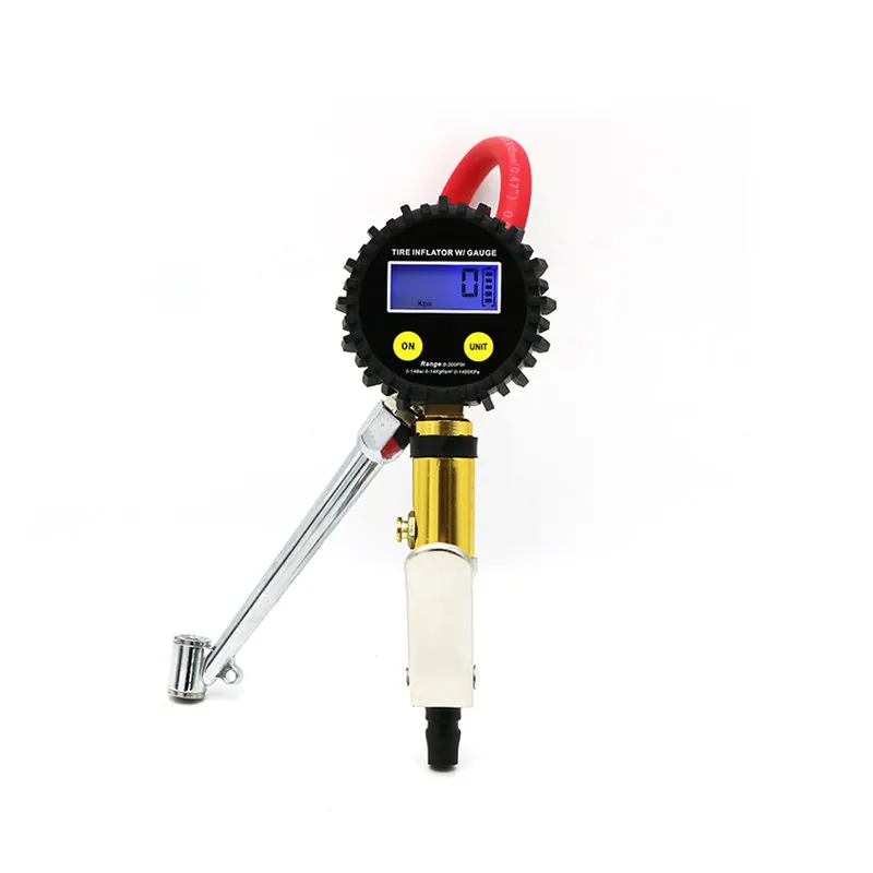 Digital tire pressure gauge, pump gauge, pump nozzle