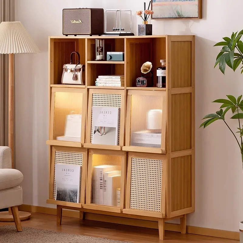 Family storage cabinet multi-layer with cabinet door locker floor locker simple shelf storage good helper