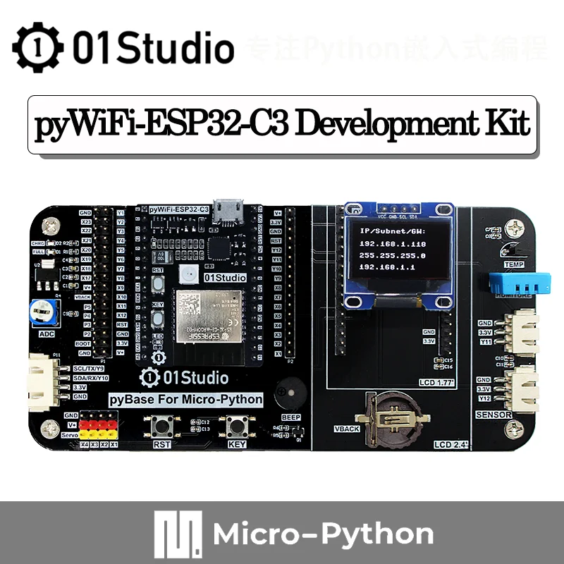 01Studio pywi-fi-placa integrada de demostración entecklung, ESP32-C3, MicroPython IOT, WiFi, Programmierung, entmeckeln inalámbrico