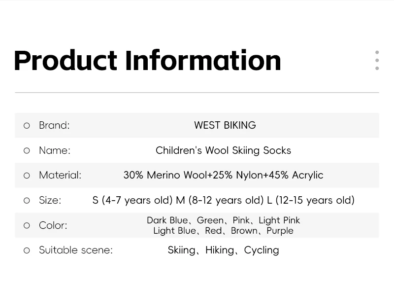 WEST BIKING Thermosocken aus Merinowolle für Jungen und Mädchen, feuchtigkeitsableitend, verdickt, warm, Ski, Wandern, Dämpfung, Kompressions-Sportsocken – Detail 4
