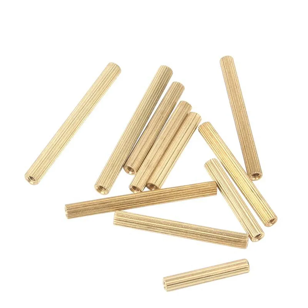 50pcs M2* L3mm To 30mm 2mm Thread Brass Round Standoff Spacer Female M2 Brass Threaded Spacer