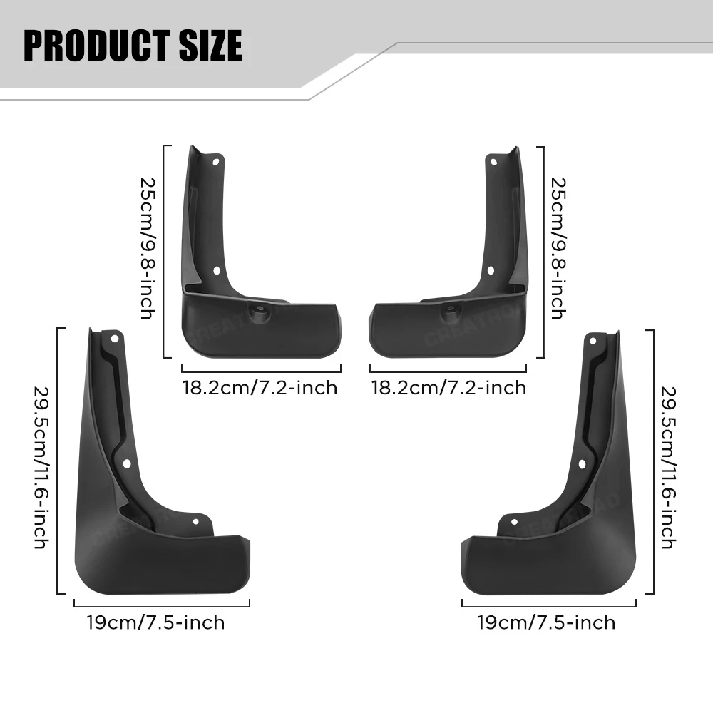 Custom Fit 4PCS Mud Flaps for Volkswagen VW ID.3 2021 2022 2023 2024 2025 No Drilling Splash Guards Car Fender Accessories