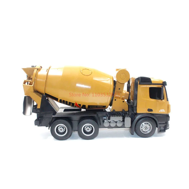 Huina 1:14 10ch Concrete Mixer Truck Remote Control Excavator 2.4g Wireless Remote Control Engineering Truck 1574 Toy Gifts