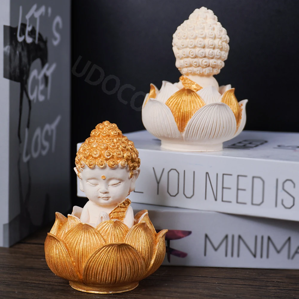 DIY Meditation Buddha Gypsum Silicone Mold 3D Tathagata Buddha Sculpture Crafts Candle Resin Soap Making Tools Home Decoration