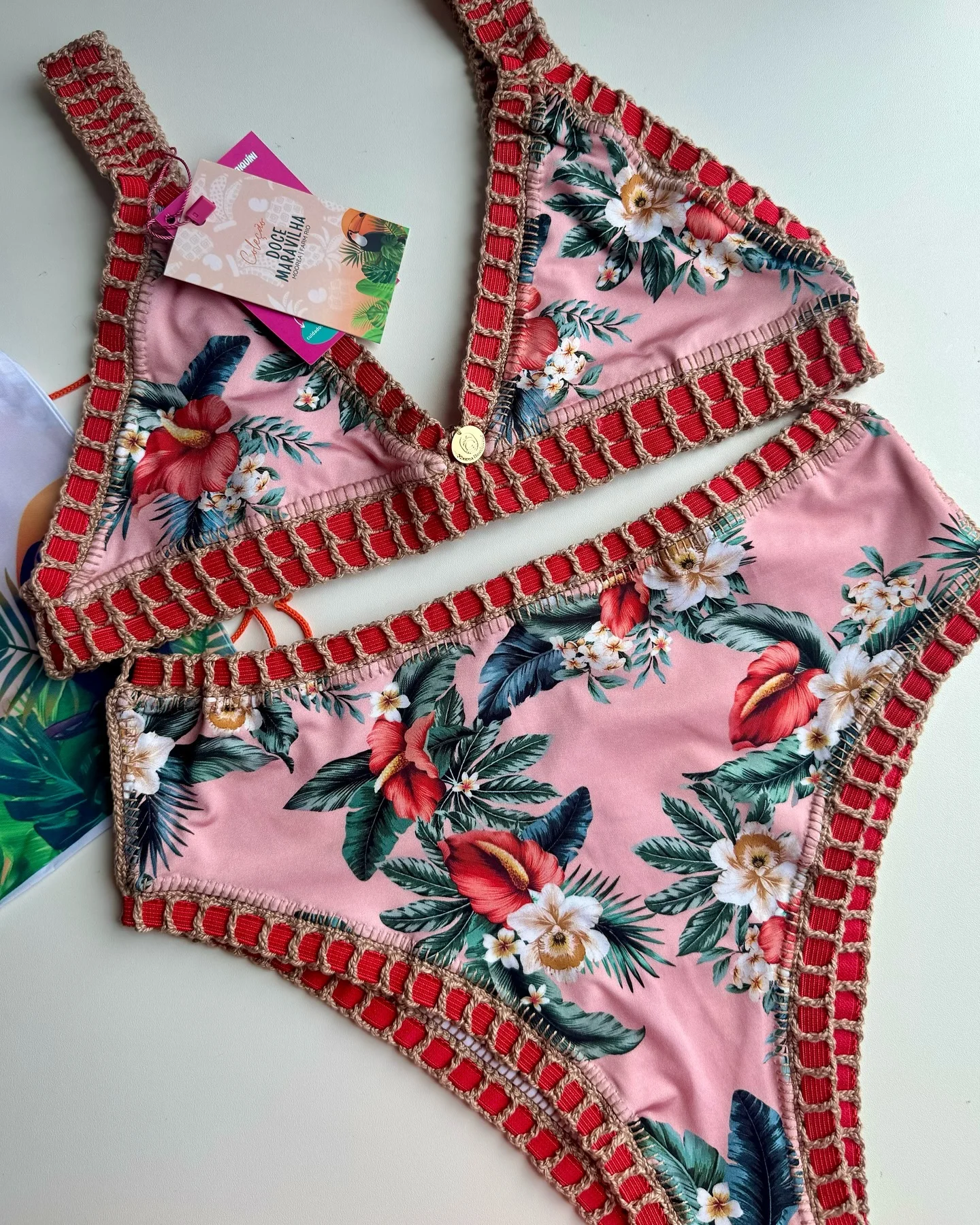 

2025 Women Swimsuit Elegant Wine Red Bikini Set with Unique Braided Trim Perfect for Beach Wear and Pool Parties Summer Getaways