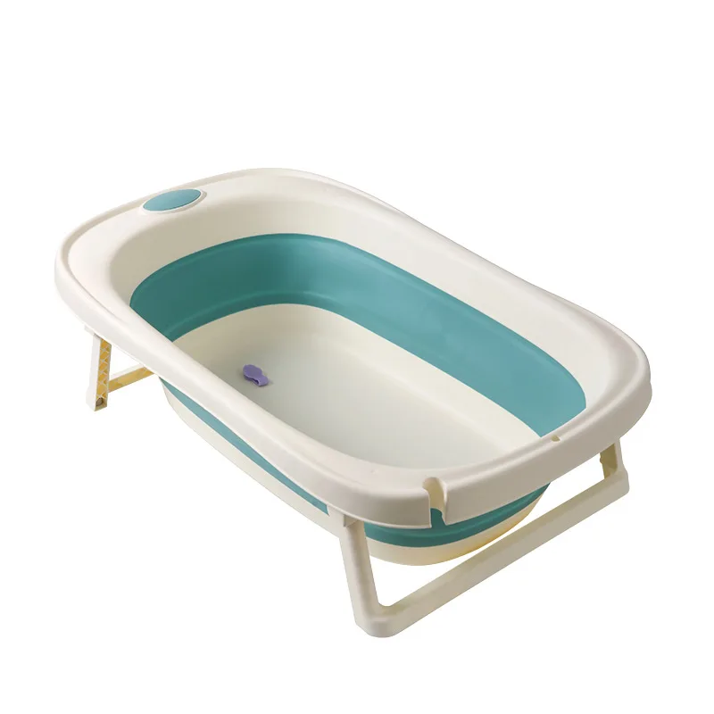 Real-Time Temperature Display Baby Bathtub, Non-Slip Foldable Travel Bathtub, Silicone Kids Tub for Shower at or Bathroom