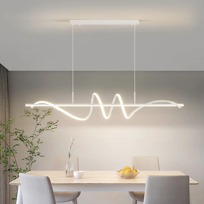 Modern Simple Black Circular Acrylic Acrylic Pendant Lamp Nordic Restaurant Living Illumination Chandelier LED Home Decoration