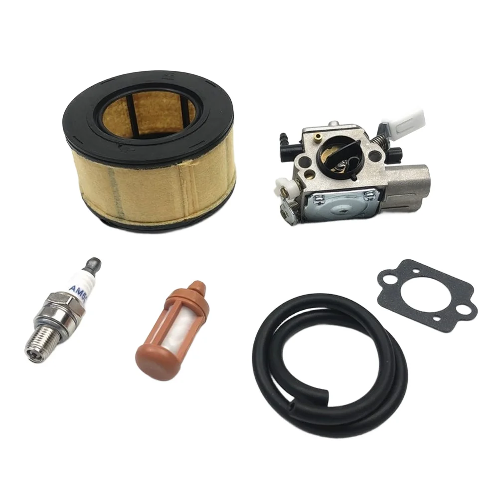 For Chainsaw Carburetor Repair Kit Including Air Filter Oil Filter Fuel Line Spark Stopper and Mounting Gasket