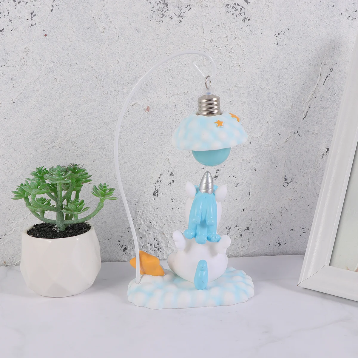 

Small Resin Lamp For Bedroom Living Room Decoration Cloud Shape Warm Light Unicorn Night Lamp Unicorn Light