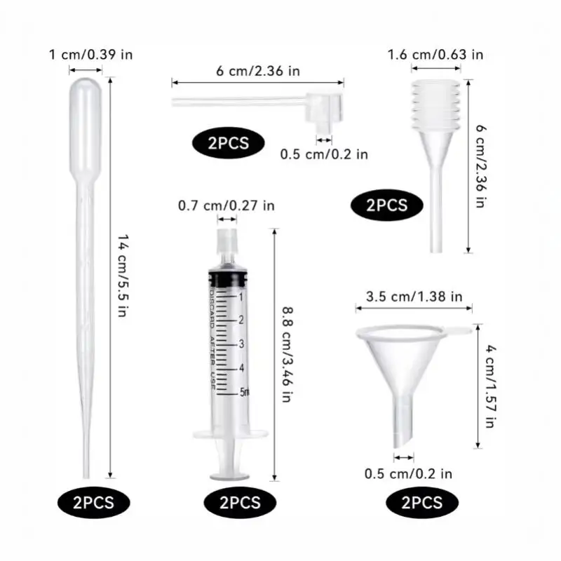 4/8/10/20 Stück Spritzen-Extraktor Trichter Tropfer Feder-Tropfer Pumpen-Extraktor-Set Parfüm-Abfüllwerkzeug-Set DIY-Zubehör – Detail 8