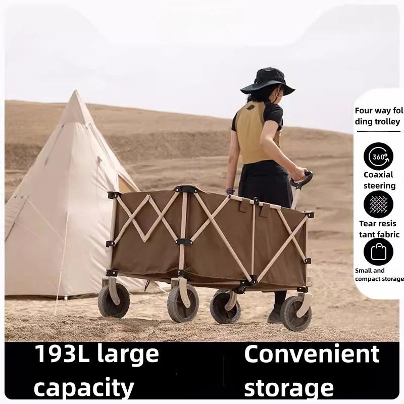 Four way folding small cart portable outdoor camping vehicle picnic trailer gathering camping vehicle