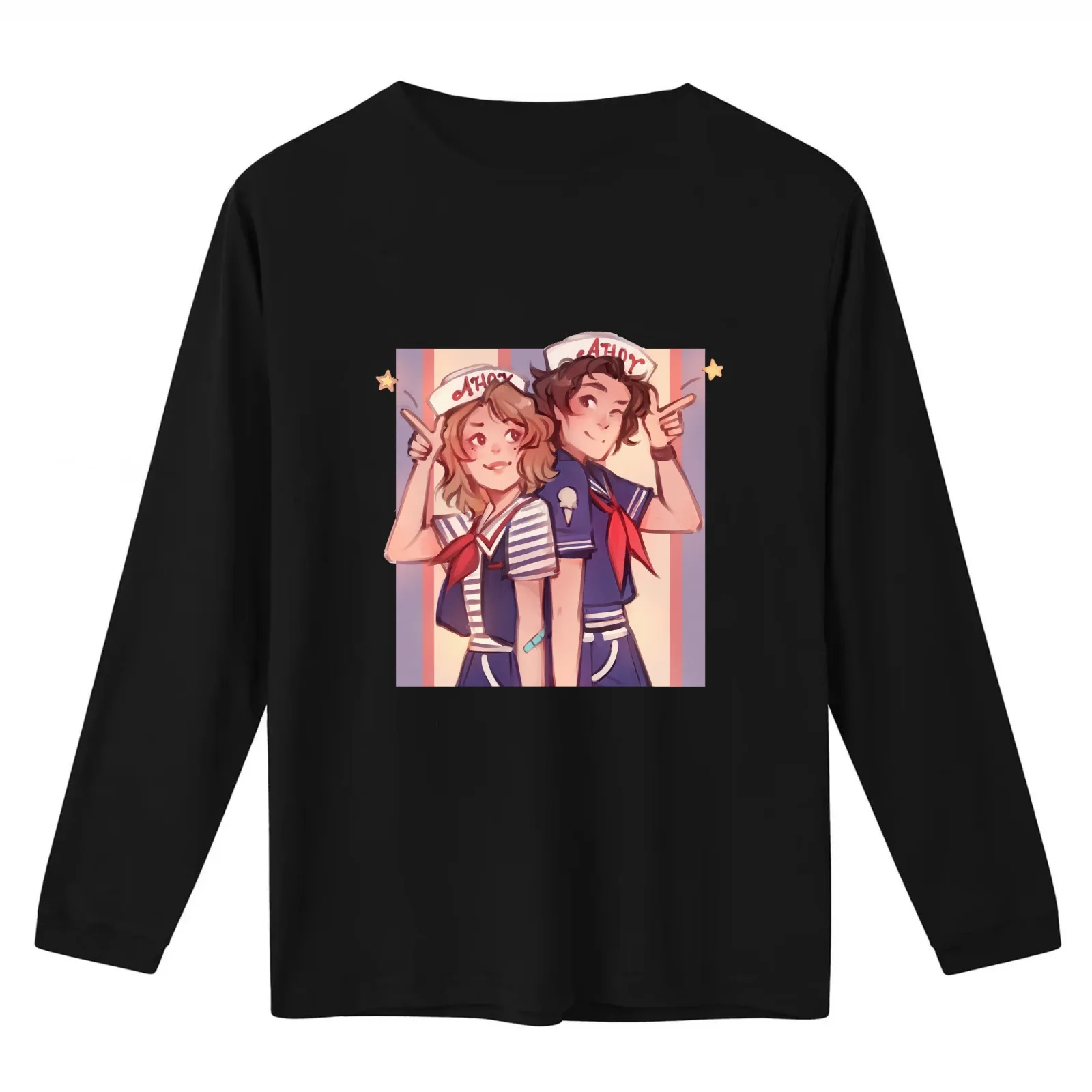 Scoops Ahoy T-Shirt Summer Casual Cotton Tee Oversized Streetwear Tops Vintage Graphic Print Loose Fit Short Sleeve