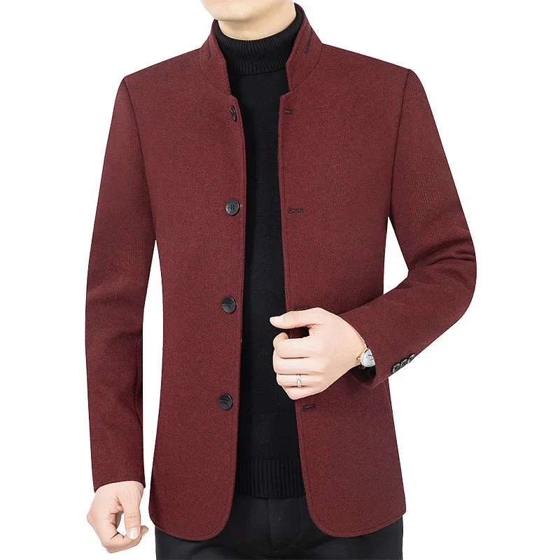 New Autumn Men Woolen Blazers Jackets Business Casual Suits Coats Woolen Blends Male Slim Fit Blazers Suits Coats Men\'s Clothing