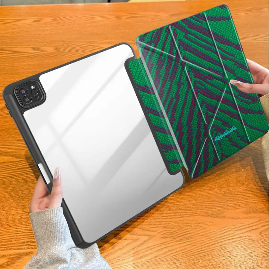 Tiger Grain Pattern Tablet Case For iPad Mini 7 6 5 11th Pro M4 13 2025 2026 Air 8 M2 M3 3 9th 12th 10th Gen With Pen Slot Cover