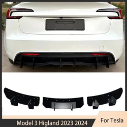 Bumper Diffuser Lip Rear Side Splitters Spoiler Lip Rear Bumper Protector for Tesla Model 3 Higland 2023 2024 Blade Back Lip