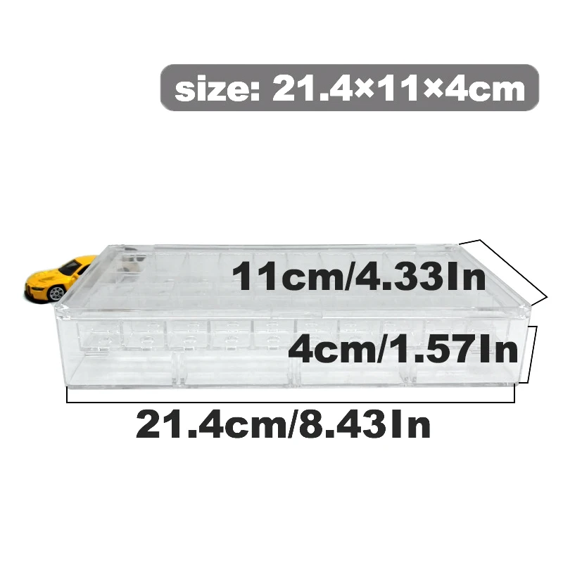 Caja de almacenamiento de exhibición acrílica para modelo 1/64, cubos de rueda de coche para modelo Hobby, colección de juguetes, modelo de coche aplicable