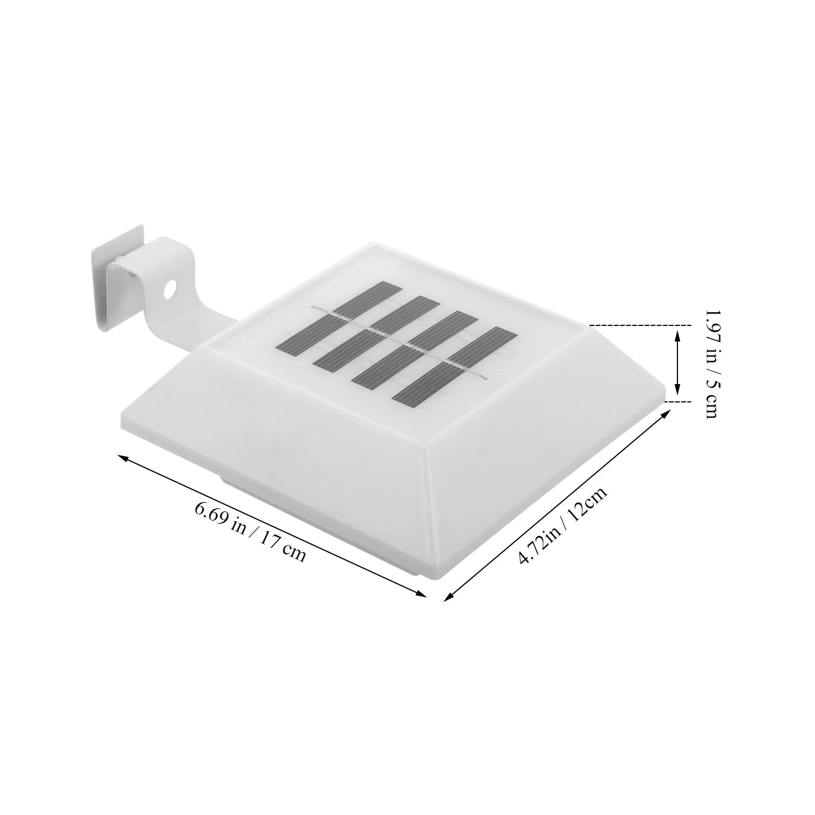 2Pcs Solar Powered Wall Lamp White Square Shape LED Corridor Light IP65 Waterproof Outdoor Indoor Durable Solar Power Wall Light