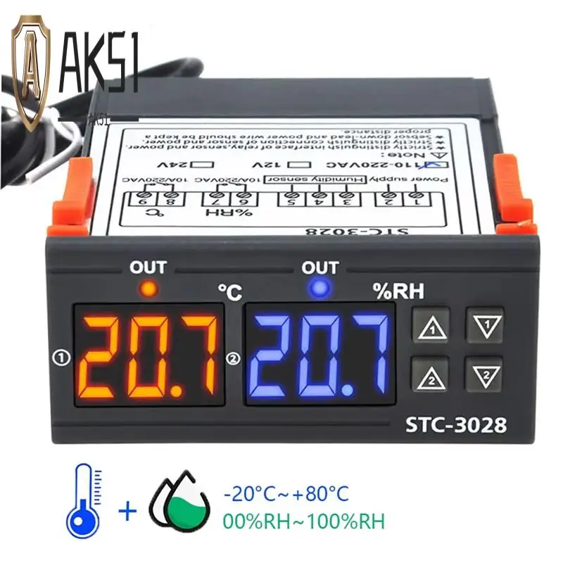 

AK51-STC-3028 Цифровой термостат Термометр Гигрометр Контроллер температуры и влажности Регулятор