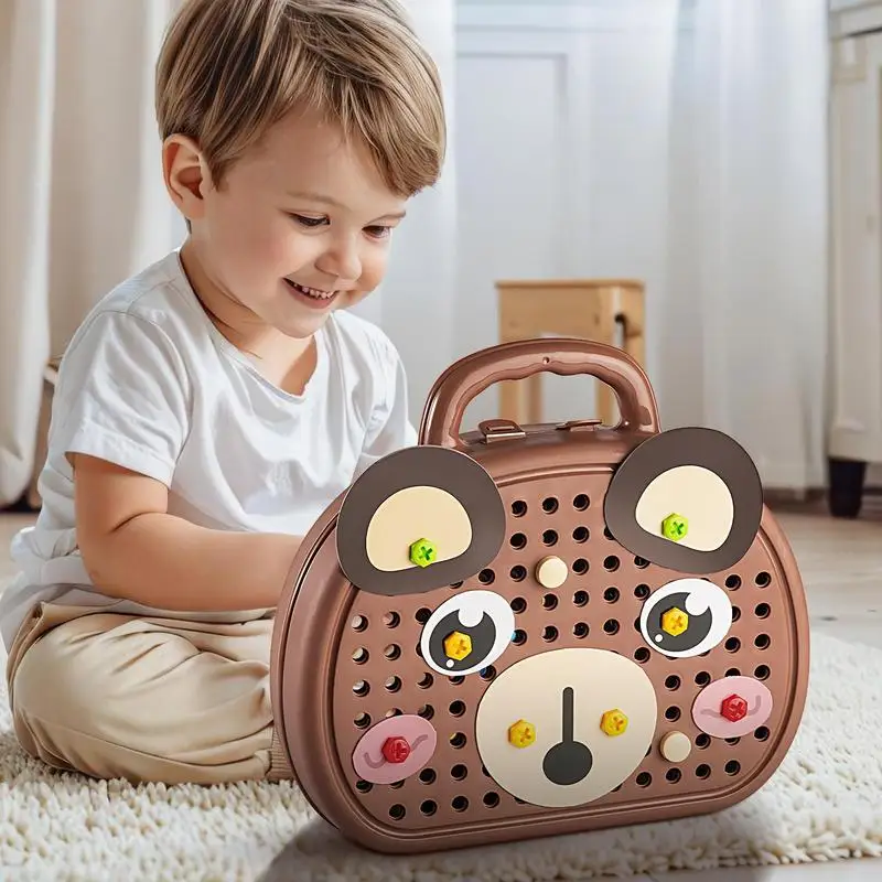 Zestaw narzędzi dla dzieci Skrzynka narzędziowa dla dzieci ze wkrętarką elektryczną Zestaw inżynieryjny Zabawka konstrukcyjna dla małych dzieci w wieku przedszkolnym