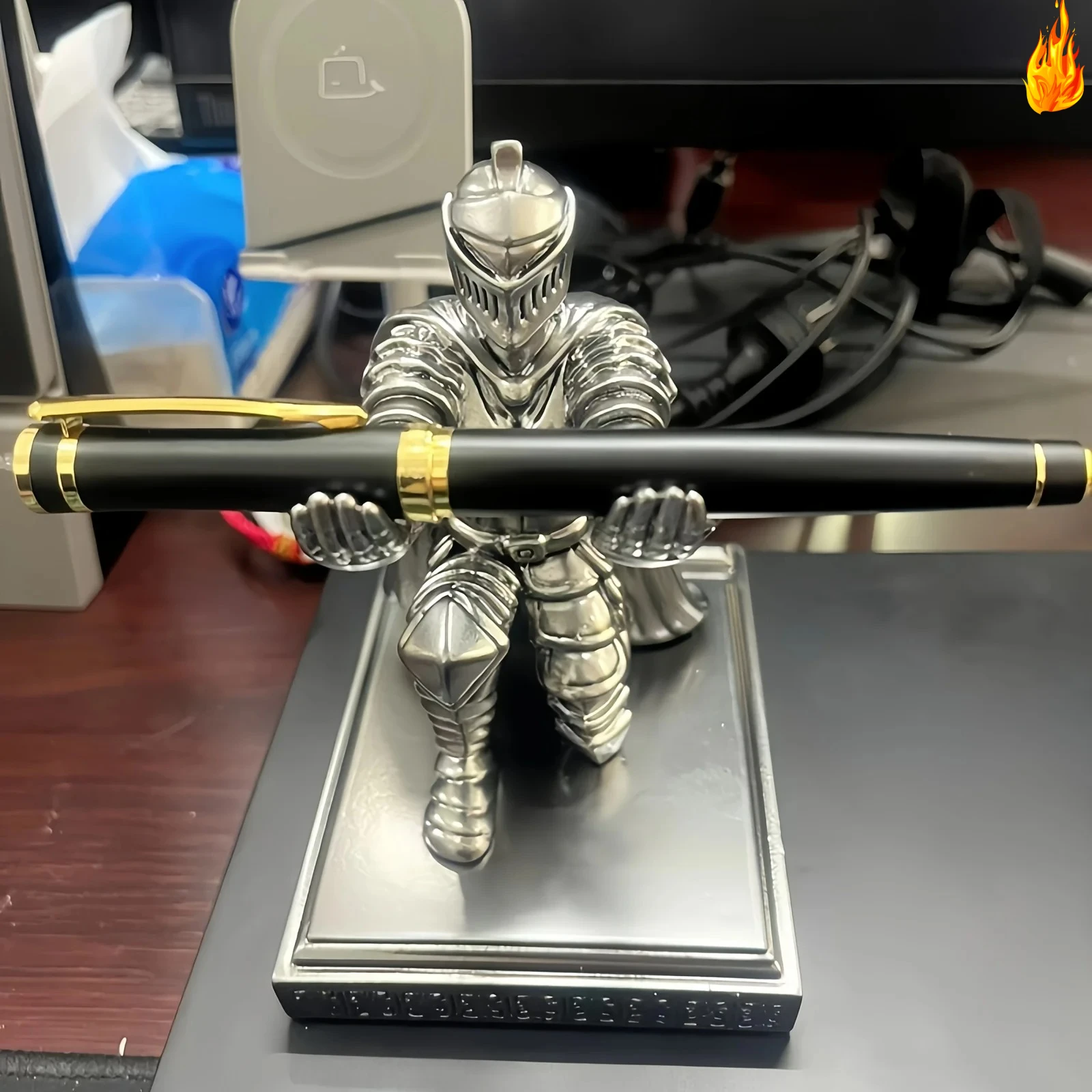 

Knight Sword Resin Phone Pen Holder - The Perfect Choice for Handmade Office Desk Accessories, Home Decor, and Gifts