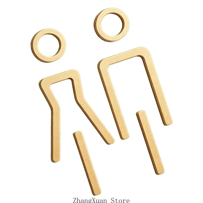 Toiletten-Identifikationsschild-Set aus Acryl, Türschilder für Männer und Frauen, WC-Beschilderungsaufkleber mit erhabener – Detail 3